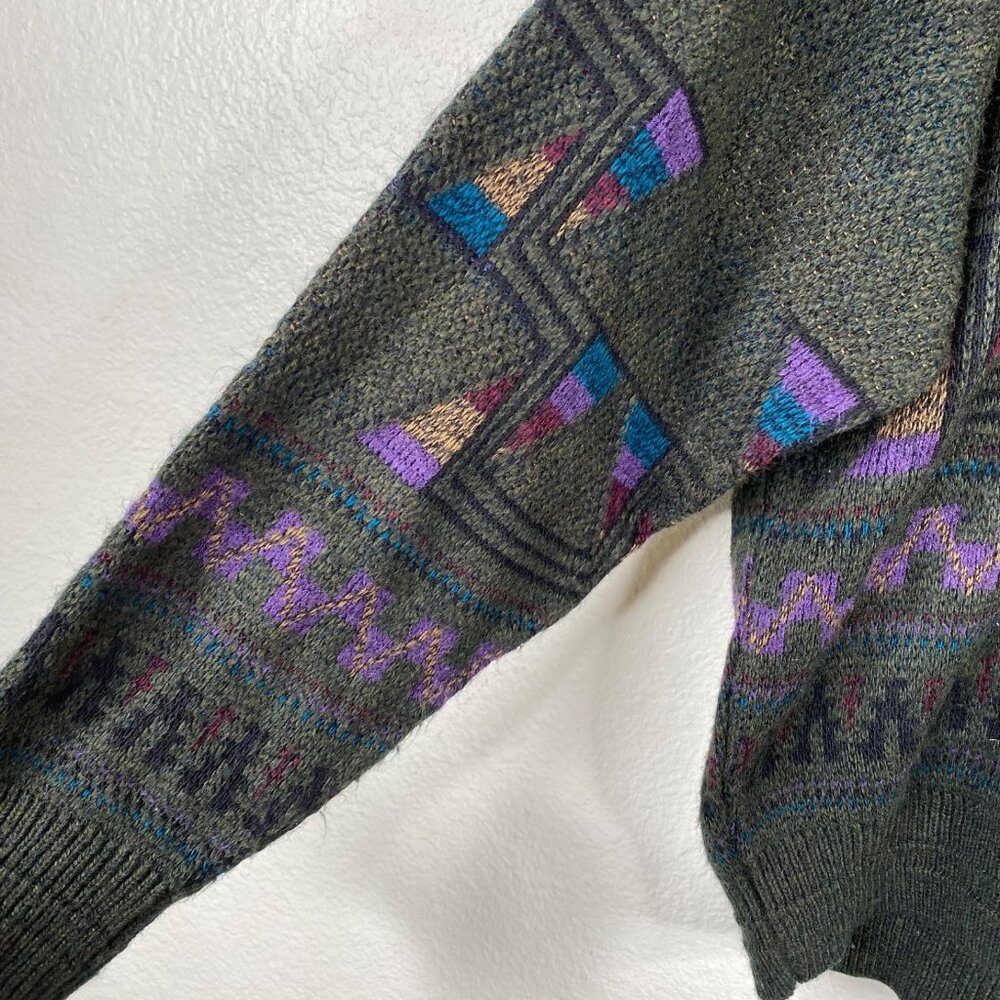 Vtg Jantzen Sweater Men's Multicolor Sz L Oversized Preppy Grunge Pullover - Picture 8 of 11